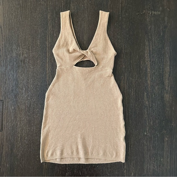 Free People Islander Sweater Mini Dress in Sand, Size Small - Picture 2 of 7